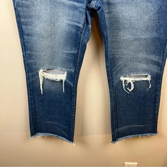 Madewell Retro Crop Bootcut Jeans 30 Distressed Fray Trim High Rise Boyfriend - Picture 8 of 14